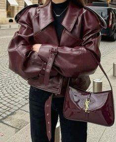 Maroon Leather Jacket Outfit, Burgundy Leather Jacket Outfit, Burgundy Jacket Outfit, Red Leather Jacket Outfit, Maroon Leather Jacket, Designs For Short Nails, Burgundy Leather Jacket, Maroon Jacket, Jacket Outfit Women