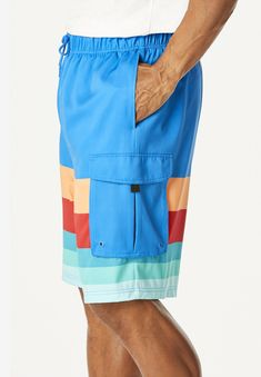 Get your beach on in these KS Island™ 8" Flex Cargo Swim Trunks. These trunks have 4-way stretch for maximum comfort and cargo pockets with Flannel Shirt Dress, Yellow Hibiscus, Liberty Blue, Mens Scrubs, Gift Card Number, Muscle Shirts, Thermal Shirt, Swimsuits For All, Chambray Shirt