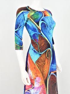 Áo Dài Lụa Giản Màu Xanh Phối Màu | Stretchable Silk Multi Color Blue Ao Dai Vietnamese Lụa giản mềm mịn. Ao Dai Vietnamese, Tie Dye Skirt, Tie Dye, Color Blue, Multi Color, Size 10, Silk, Blue, Color