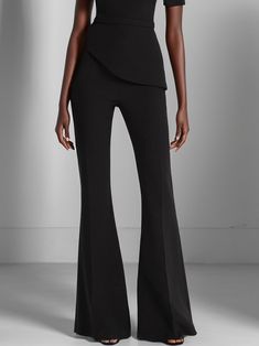 Women Black Asymmetrical Rheinstone Jumpsuit | fehaute Formal Bottoms With Fitted Asymmetrical Hem, Formal Fitted Bottoms With Asymmetrical Hem, Chic Asymmetrical Evening Bottoms, Asymmetrical Solid Bottoms For Work, Chic Asymmetrical Bottoms For Evening, Asymmetrical Solid Bottoms For Workwear, Fitted Asymmetrical Bottoms For Office, Fitted Bottoms With Asymmetrical Hem For Office, Fitted Asymmetrical Office Bottoms