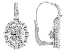 Judith Ripka 9.26ctw Oval Bella Luce® Diamond Simulant Rhodium Over Sterling Silver Haute Collection Drop Earrings. Measures Approximately 0.84"L x 0.44"W. Leverbacks. Judith Ripka, Diamond Simulant, Cubic Zirconia, Drop Earrings, Sterling Silver, Silver