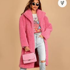 Nwot. I Ordered It For A Trip And Never Ended Up Needing It. Never Worn, But Main Tag Was Already Cut Off, So It Is Ineligible For Return. So Cute And Soft. Non Smoking Home. Black Corduroy Jacket, Pink Faux Fur Coat, Black Fur Coat, Black Faux Fur Jacket, Floral Print Blazer, Fuzzy Coat, Purple Coat, Work Blazer, Fluffy Jacket