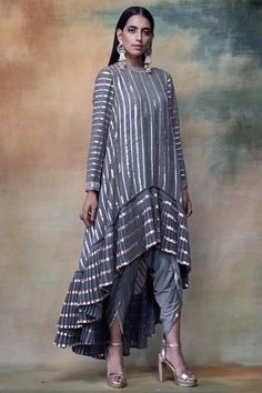 Leheriya Suit, Indian Trends, Kurta With Dhoti, Vani Vats, Afghani Clothes, Kurti Style, Dhoti Pants, Kurta Design