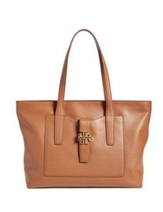 Tory Burch Meyer Plaque Leather Tote Purse Trends, Purse White, White Tote Bag, Brown Leather Handbags, Handbags Leather