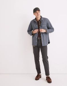 Garment-Dyed Work Shirt Washed Blue Shirt With Pockets For Fall, Fall Washed Blue Shirt With Pockets, Unstructured Washed Shirt For Fall, Washed Cotton Button-up Shacket, Fall Washed Unstructured Shirt, Washed Blue Cotton Shacket With Pockets, Everyday Cotton Washed Shacket, Everyday Washed Cotton Shacket, Washed Black Cotton Shirt With Pockets