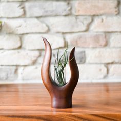 Bring yourself close to nature with this modern yet rustic artistry. Working in natural wood, Thai artisan ping meticulously crafts this rustic wooden plant vase with the amazing wood process in unique colors and textures on the surface. This exceptional piece is produced from natural mango wood with a tube glass vase or holder perfect for propagating, cuttings, and versatile flower arrangement. Bring an accent of originality and the art of nature to your interior design that will definitely enh Water Propagation, Mango Tree, Table Designs, Plant Vase, Wooden Vase, Table Vase, Propagating Plants, Table Vases, Wood Stand