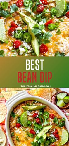 the best bean dip recipe is made with tomatoes, avocado and cilantro