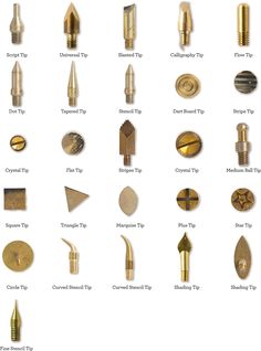 various types of screws and tips