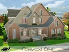 this is an artist's rendering of a rosewood drive house in the suburbs