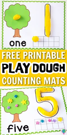 the printable play dough counting mats are perfect for kids to practice counting numbers with