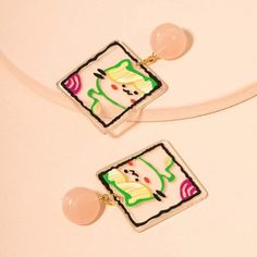 This Unique Pair Is A Wonderful Addition To Your Wardrobe And Your Style; Sure To Get Lots Of Compliments! Gshmvn00s0007gj Cat Hoop Earrings, Word Earrings, Cartoon Style, Cat Pattern, Kitty Cat, Cute Dog, Heart Shape, Cartoon Styles, Heart Shapes