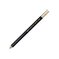 a black and gold colored pencil with a golden tip