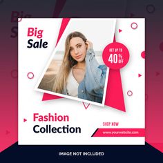 a fashion sale flyer with a photo on it