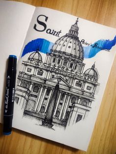 a pen is sitting on top of an open book with the word saint paul written in it