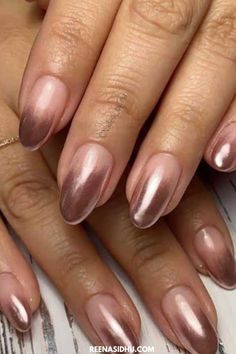 Discover swoon-worthy February nails with designs that are absolutely dreamy! ✨ Explore beautiful and romantic nail art ideas to inspire your next manicure. #SwoonWorthyNails #FebruaryNailArt #DreamyDesigns #RomanticNails White And Rose Gold Chrome Nails, Rose Gold Nails Ombre, Rose Gold Chrome Tips Nails, Neutral Rose Gold Nails, Ambraee Nails, Rise Gold Nails, Bronze Ombre Nails, Rose Gold Ombré Nails, Rust Ombre Nails