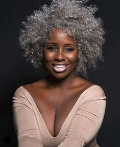 Model Tips, Grey Curly Hair, Glowing Radiant Skin, Short Afro, Grey Wig, Luscious Hair, Afro Wigs, Skin Complexion, Natural Beauty Tips