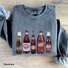 Vintage Dr Pepper Bottles Sweatshirt   Perfect Soda Lover Gift Idea classic Soda Pop crewneck sweatshirt Nostalgic Faded Aesthetic  Shirt Outfit Ideas Easy 30 day return policy Dr Pepper Sweatshirt, Dr Pepper Merch, Aesthetic Shirt Outfit, Faded Aesthetic, Vintage Dr Pepper, Shirt Outfit Ideas, Aesthetic Shirt, Cute Shirt Designs, Cream Soda