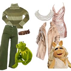 the muppet and miss piggy are dressed up