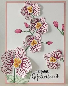 a card with some flowers on it