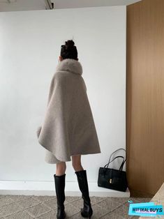 Perfect Coat, Plain Color, Cape Coat, Poncho Cape, Collar Designs, Grey Khakis