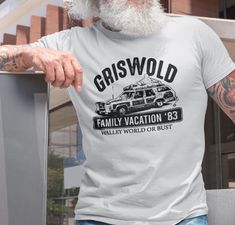 National Lampoon's Vacation T-Shirt Griswold Family Classic Movie Shirt Thanks for stopping by! All ShirtSauceBoss Tees are Screen Printed or DTF the highest quality available.  These are not regular Tees! They are Superior Quality, form fitting Casual or Workout Tees. US Seller.  These Pre-shrunk 100% Ringspun Cotton t-shirts are not only durable but extremely comfortable. Compare our quality and see for yourself! 👉 Product Details: The T-Shirts are UNISEX.👈 👉Reading the Sizing Chart: Please National Lampoons Vacation, Griswold Family, Movie Lover Gift, National Lampoon, Chevy Chase, National Lampoons, Family Vacation Shirts, Movie Shirts, Family Shirt