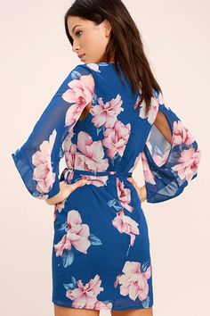 Joyful Noise Denim Blue Floral Print Mini Dress 3 Flirty Long Sleeve Bodycon Dress For Spring, Flirty Long Sleeve Midi Dress For Spring, Flirty Long Sleeve Spring Dress, Flirty Long Sleeve Dresses For Spring, Spring Long Sleeve Bodycon Dress For Brunch, Spring Long Sleeve Bodycon Dress For Day Out, Long Sleeve Bodycon Dress For Spring Day Out, Long Sleeve Bodycon Dress For Day Out In Spring, Joyful Noise