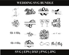 wedding svg bundle for the bride and grooms to use on their wedding day