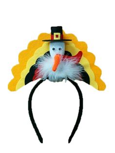 an image of a turkey headband with a hat on it for $ 7 50