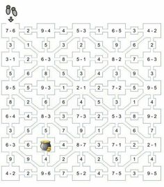 a maze game with numbers and an image of two people in the middle, one on top