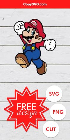 Mario Svg Free Cut File For Cricut Mario Svg Free, Mario Svg, Free Cut Files, Svg Free, Game On, Cricut Svg, Free Svg, Super Mario, Level Up