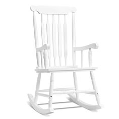 a white rocking chair on a white background