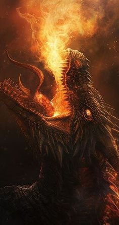 an image of a creature with fire coming out of its mouth