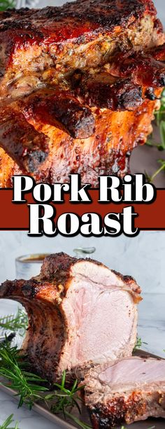 pork rib roast with herbs on the side