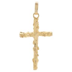 Material: 14K yellow gold Dimensions: pendant measures 85 x 43.5mm Weight: 28.50 grams Fine Jewellery Necklace, Cross Pendant, Jewellery And Watches, Jewelry Necklace Pendant, Jewelry Watches, Fine Jewelry, Auction, For Free, Yellow Gold