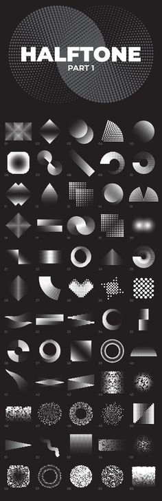 a large poster with different shapes and sizes