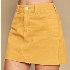 New With Tags Pacsun Skirt. Size 26. Yellow Corduroy Material. Mini Skirt. Trendy High Waist Yellow Skirt, Trendy High-waist Yellow Skirt, High Waist Yellow Skort, Yellow Cotton Mini Bottoms, Yellow Mini Skirt With Pockets, Casual Yellow High-waist Mini Skirt, Casual High Waist Yellow Mini Skirt, Casual Yellow High Waist Mini Skirt, Yellow Cotton Skort