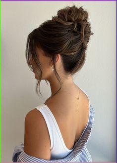 Pin on hair growth mask High Bun Hairstyles, Messy Hair Updo, Wedding Hair Up, Guest Hair, Bridesmaid Hair Makeup, Wedding Guest Hairstyles, Trendy Hairstyle