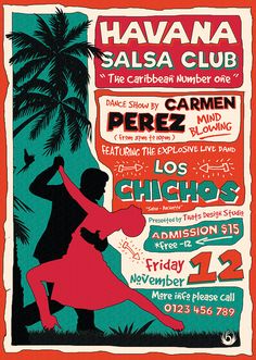 a poster for the havana salsa club