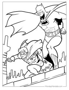 Batman and Robin Coloring Pages Templates