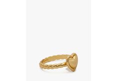 The prettiest display of affection: this playful ring featuring a high-shine heart. | Kate Spade Golden Hour Heart Ring - 7 Kate Spade Elegant Gold Ring, Elegant Kate Spade Gold Rings, Twisted Band, Golden Hour, Kate Spade New York, Cubic Zirconia, Heart Ring, Kate Spade