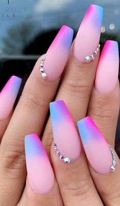 Matte Nail Polish Colors, Unghie Sfumate, Long Acrylic Nail Designs, Pink Homecoming, Nails Homecoming, Cute Acrylic Nail Designs, Long Acrylic Nails Coffin, Nails Simple, Summer Acrylic Nails