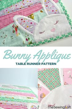 the bunny applique table runner pattern is easy to sew and can be made in any size