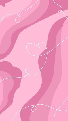 an abstract pink background with swirls and lines in the shape of hearts on it