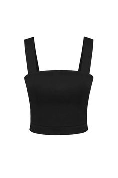 This classic crop top in black is truly one of the top trends for the base clothes to form your unique style. Square neckline and wide shoulder straps help beautifully accentuate the delicate breast, and the corset hugs the body, creating a curvy waistline. Match it with a classic suit or jeans or skirt - this top goes well with literally everything. Elegant Corset With Built-in Bra Crop Top, Chic Crop Top With Built-in Bra And Wide Straps, Chic Evening Crop Top With Adjustable Straps, Black Crop Top With Built-in Bra For Evening, Fitted Sleeveless Crop Top For Evening, Fitted Cropped Tank Top With Straps, Black Crop Top Corset With Built-in Bra, Chic Cropped Corset With Built-in Bra, Chic Cropped Corset With Adjustable Straps