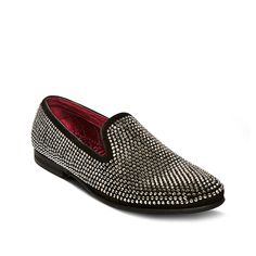 Steve Madden-Caviarr Slip-On Radiate your style with the sparkles from the Steve Madden Caviarr slip-on. Beautiful rhinestones adorn this smoking slipper's profile while a smooth outsole and heel offer supportive stroll. Men's Casual Dress, Studded Loafers, Black Slippers, Rhinestone Shoes, Mens Casual Dress, Kinds Of Shoes, Prom Shoes, Black Rhinestone, Shoe Obsession