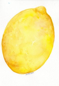 a watercolor painting of a yellow circle