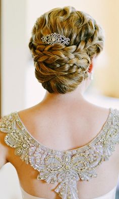 18 Jaw Dropping Wedding Hairstyles - Belle The Magazine Art Deco Hairstyles, Bridal Braids, Braided Hairstyles Updo, Wedding Hairstyles Updo, Wedding Updo, Braided Updo, Bridal Hair And Makeup