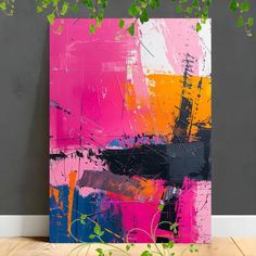 wooden framed canvas painting abstract vibrant pink - Temu Canvas Painting Abstract, Acrylic Art Projects, Framed Canvas Painting, Art Gallery Wallpaper, Abstract Wall Decor, Start Saving, Interesting Stuff, Painting Abstract, Abstract Wall