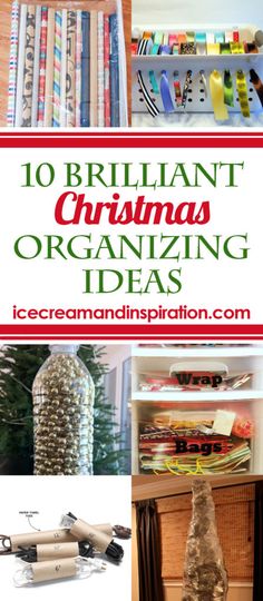 an image of christmas organizing ideas with text overlay