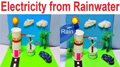 two pictures show the process of making an electricity from rainwater rocket